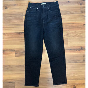 Madewell The Mom Jean Black W26 NWT High Rise Straight Leg Magic Pockets